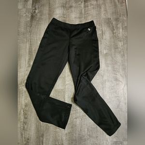 Soffe Blk Lined Jogging Pants with Elastic Waist and zipper on legs Size XS